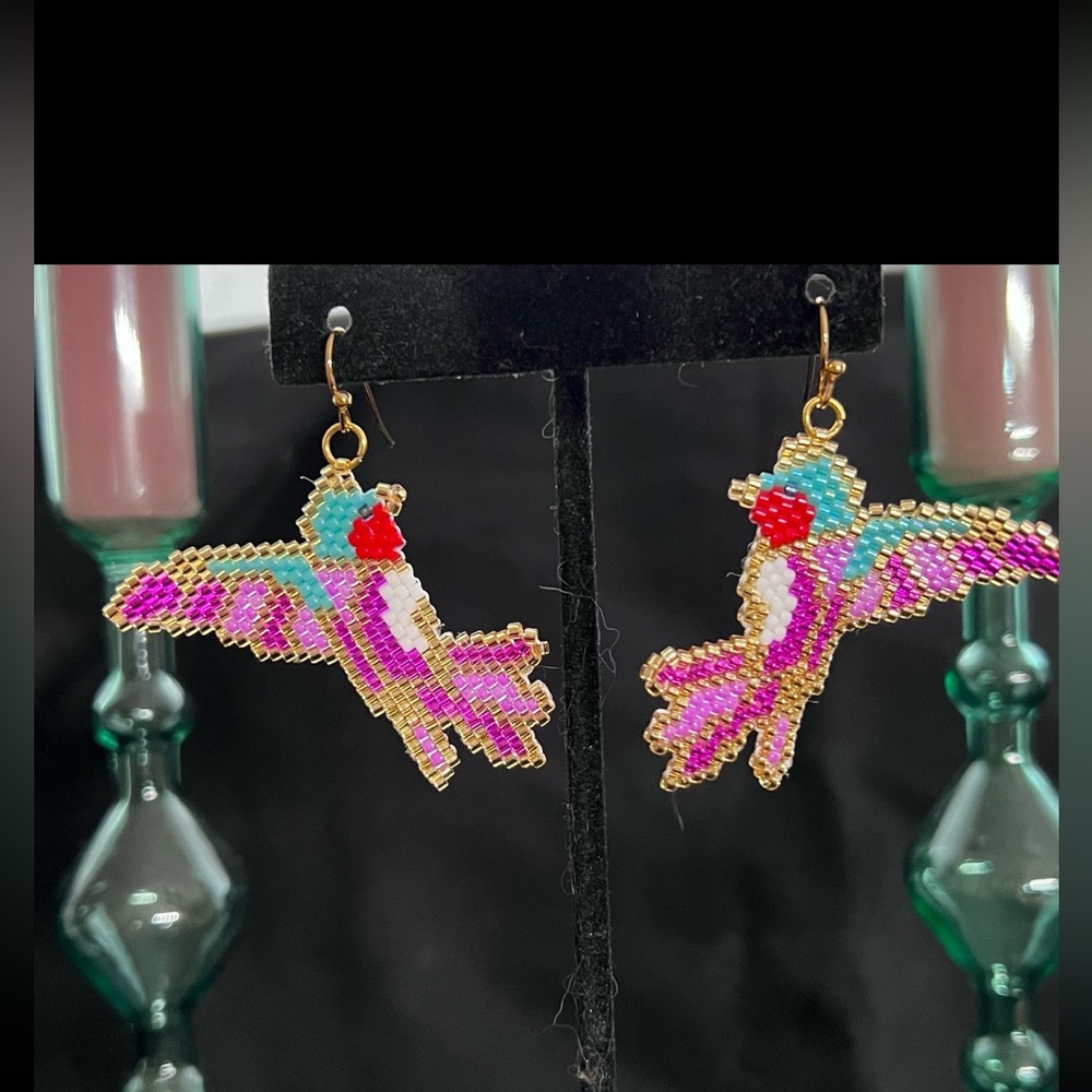 Hand beaded earrings.